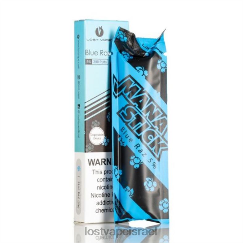 Lost Vape Mana מקל חד פעמי | 300 פחזניות | 1.2 מ"ל כחול רז 5% L26X4519 | Lost Vape Customer Service