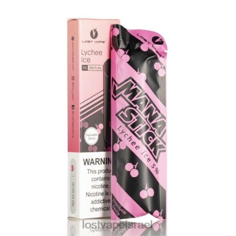 Lost Vape Mana מקל חד פעמי | 300 פחזניות | 1.2 מ"ל קרח ליצ'י 5% L26X4522 | Lost Vape Jerusalem