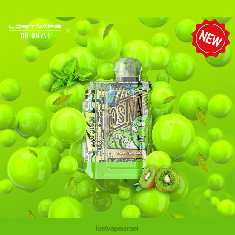 Lost Vape Orion בר חד פעמי | 7500 שאיפה | 18 מ"ל | 50 מ"ג זהב קיווי מנטה L26X489 | Lost Vape Customer Service