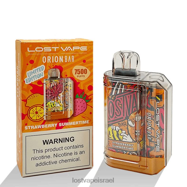 Lost Vape Orion בר חד פעמי | 7500 שאיפה | 18 מ"ל | 50 מ"ג בקיץ תות L26X498 | Lost Vape Pods Near Me