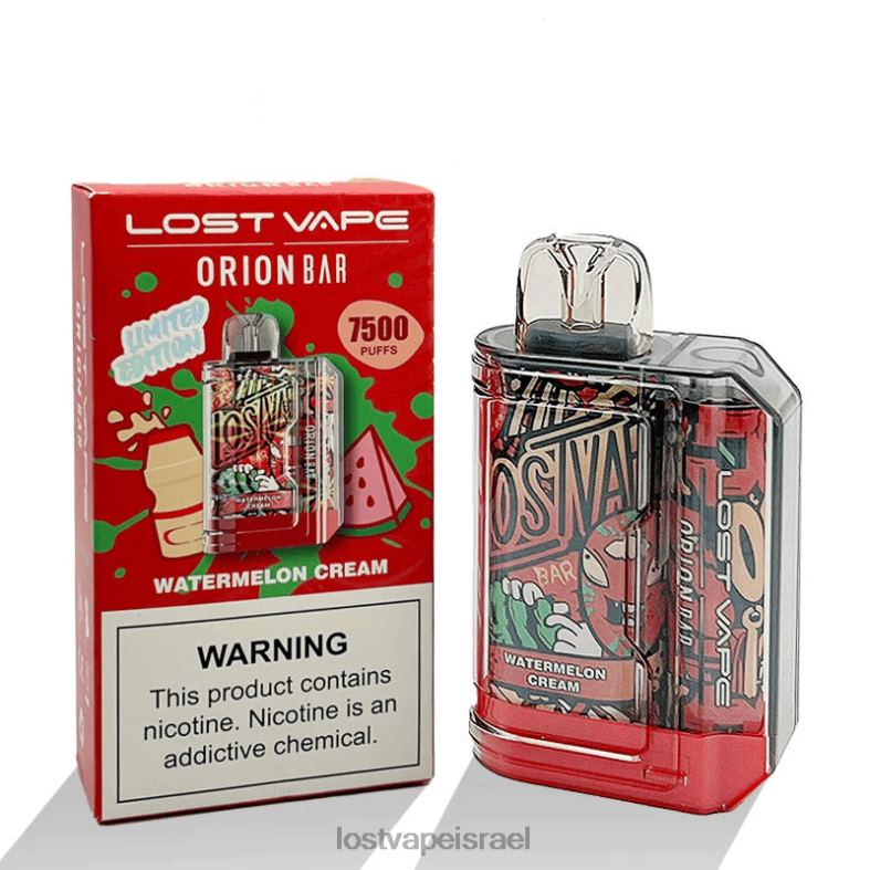 Lost Vape Orion בר חד פעמי | 7500 שאיפה | 18 מ"ל | 50 מ"ג קרם אבטיח L26X499 | Lost Vape Customer Service