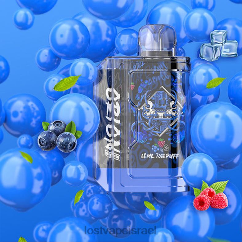 Lost Vape Orion בר חד פעמי | 7500 שאיפה | 18 מ"ל | 50 מ"ג קרח כחול razz L26X482 | Lost Vape Jerusalem