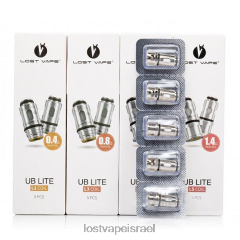 Lost Vape UB סלילי לייט (חבילה של 5) l1 0.4 אוהם L26X45 | Lost Vape Review Israel