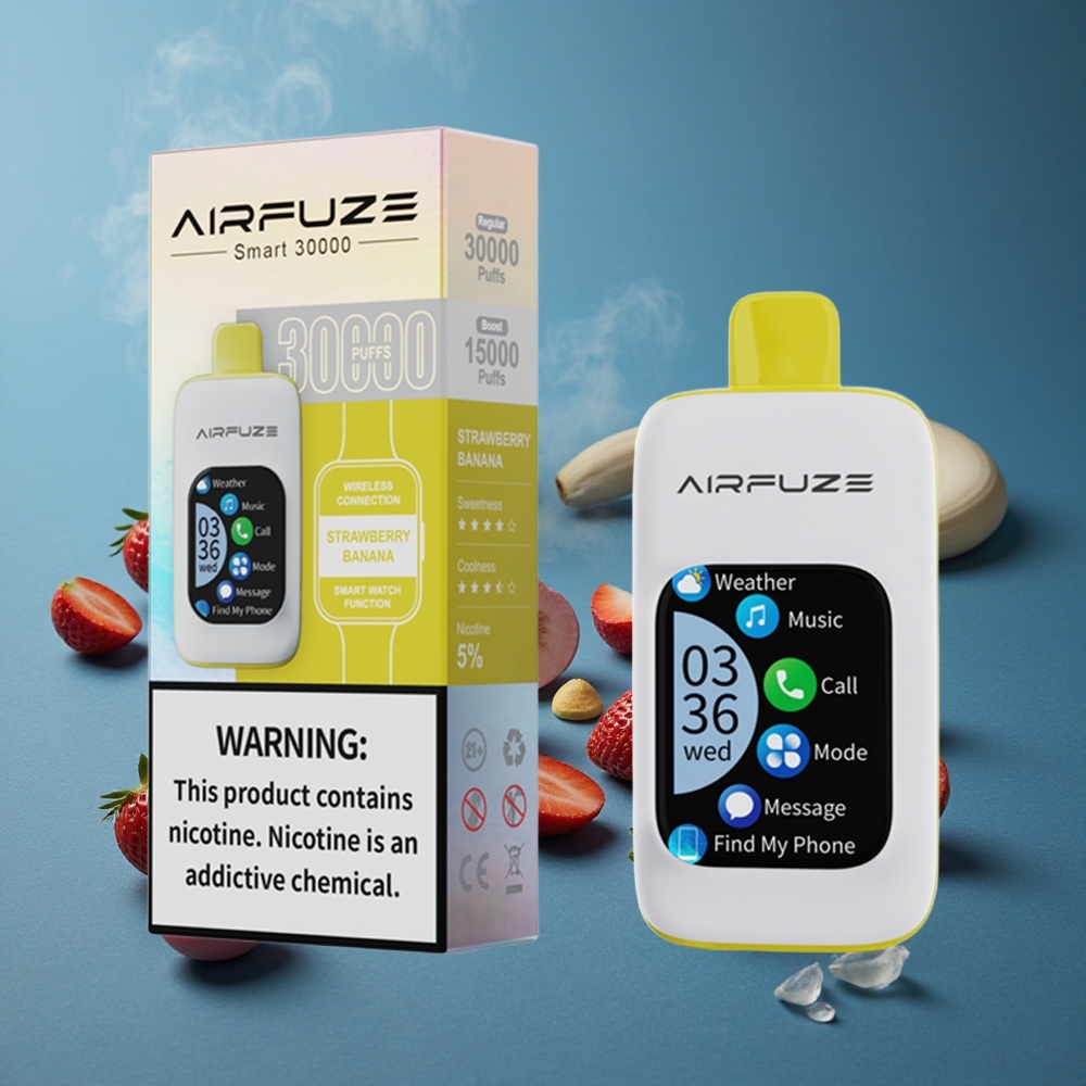 AirFuze Smart 30000 פופרות חד-פעמי תות בננה וניקוטין 5% 900mAh