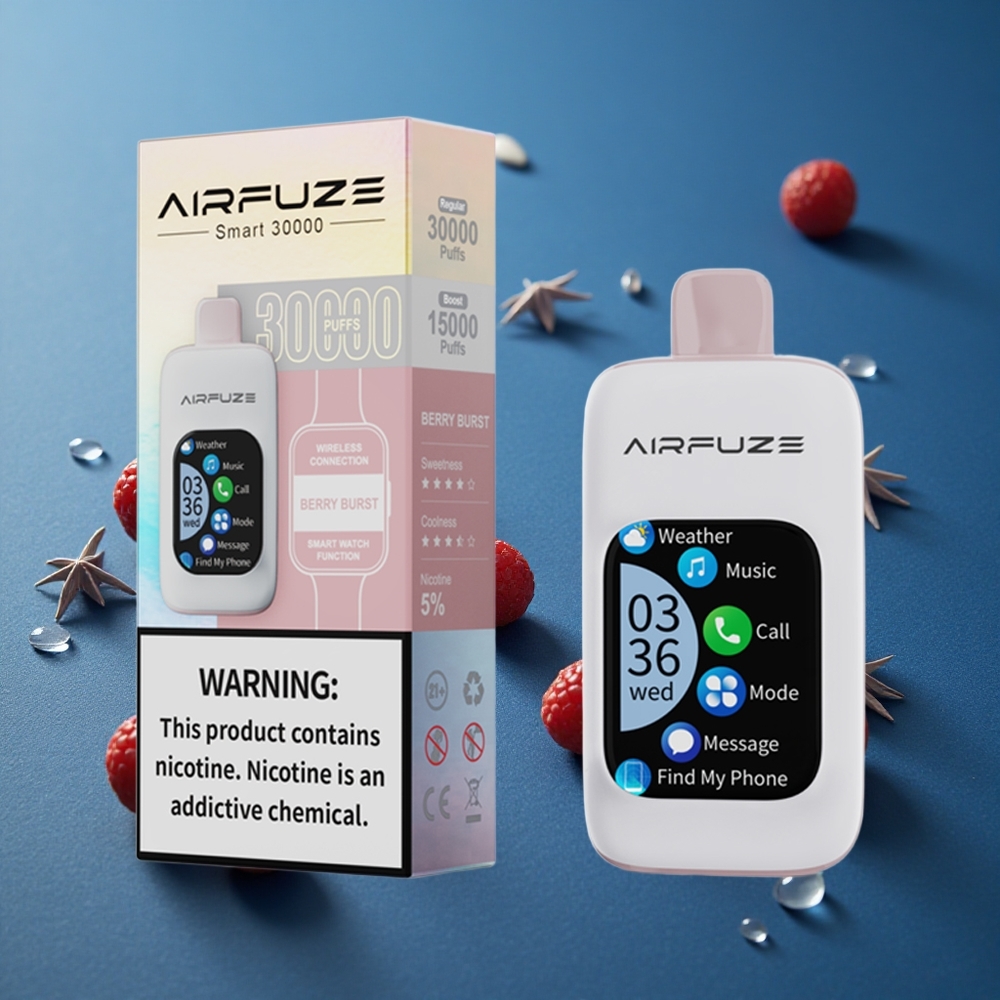 AirFuze Smart 30000 פאפים מתכלה Pod פיצוח פירות יער עם 5% ניקוטין ו-900mAh