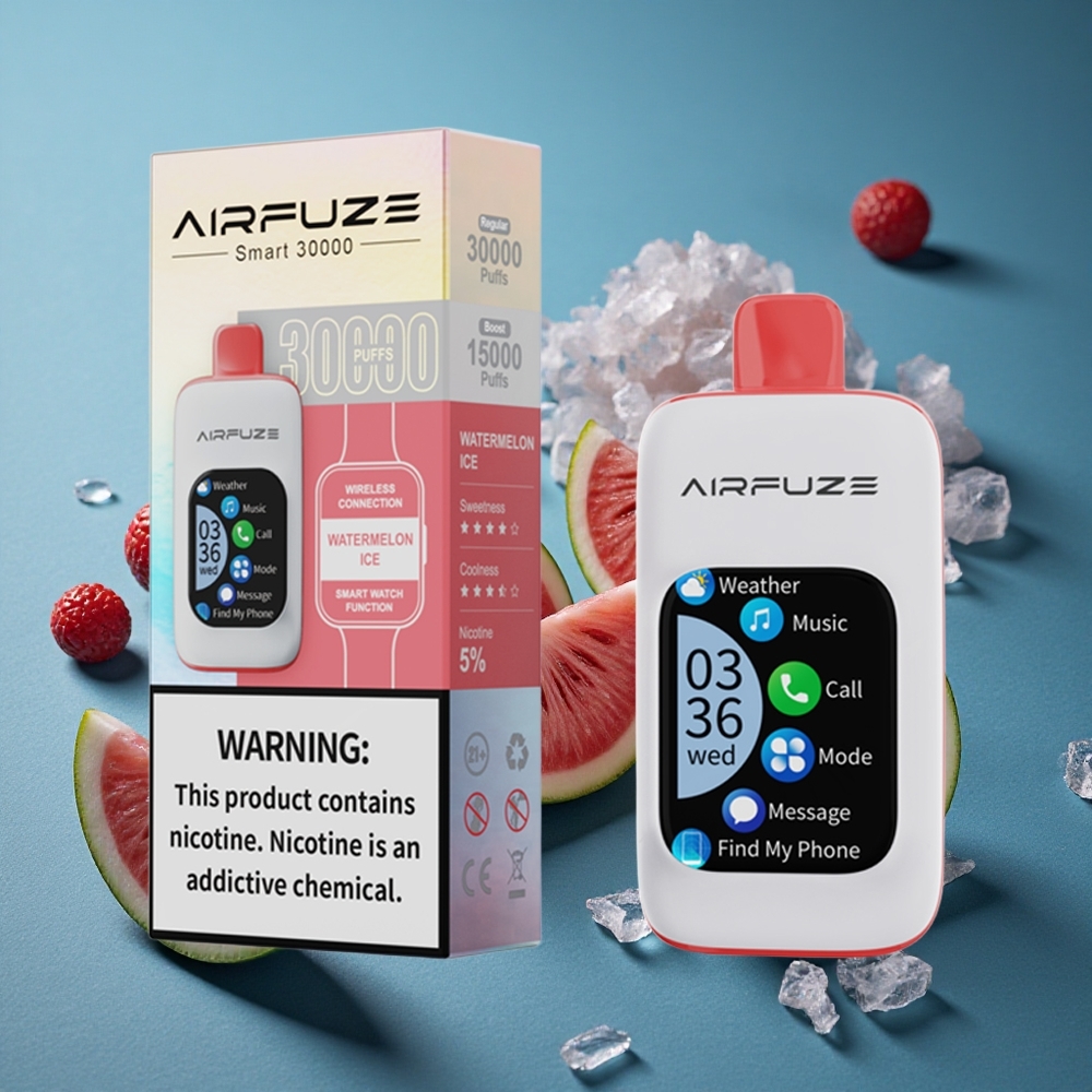 AirFuze Smart 30000 פאפים דיספוזבלי אבטיח קרח עם מסך TFT 2.01 אינץ' וסוללת 900mAh