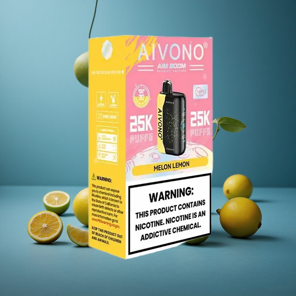 Aivono AIM BOOM 25000 מלון לימון סוללה 650mAh סליל 1.2 אוהם