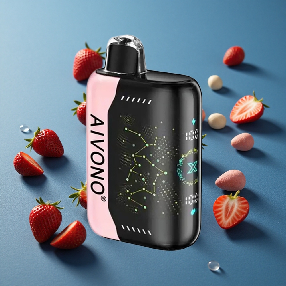 Aivono AIM BOOM 25000 פאפים תות B Pop 28ml סוללה 650mAh