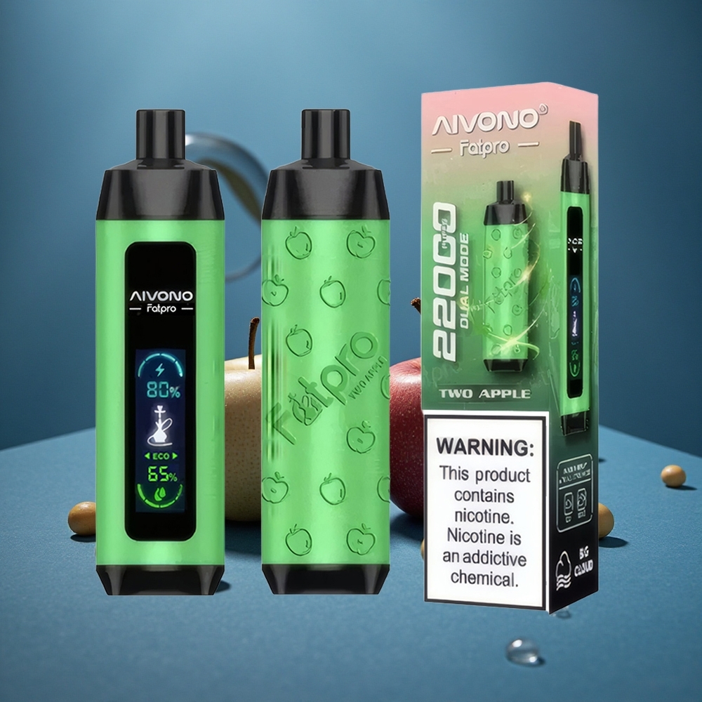 Aivono AIM FATPRO 22000 פאפים שני תפוחים 28ml ניקוטין 0% 2% 3% 5%