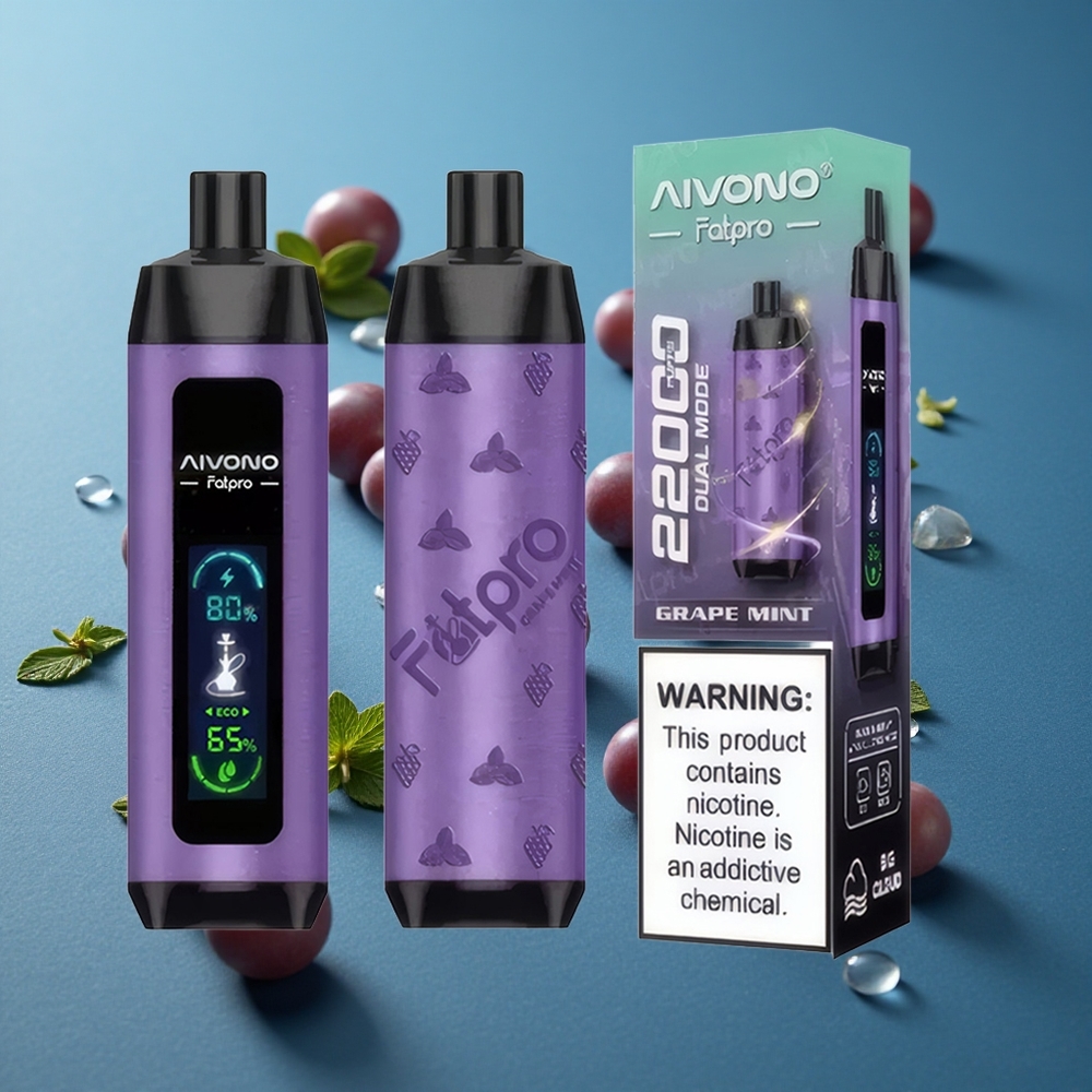 Aivono AIM FATPRO 22000 פאפים ענבים נענע 28ml נטען