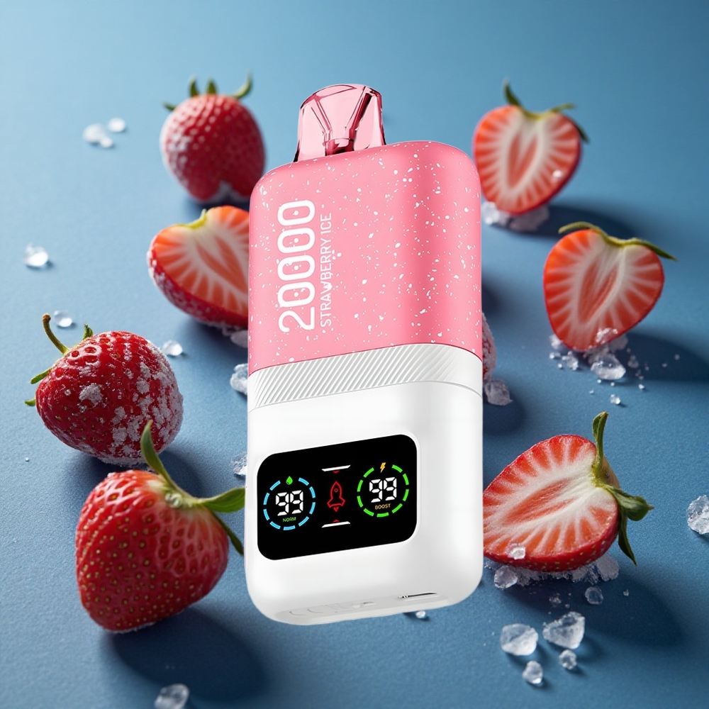 Aivono AIM MAGIC 20000 פאפים תות קרח עם סוללה 600mAh ו-26ml נוזל