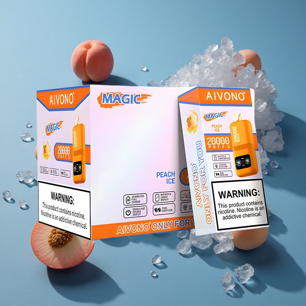 Aivono AIM MAGIC 20000 פאפים אפרסק קרח עם סוללה 600mAh