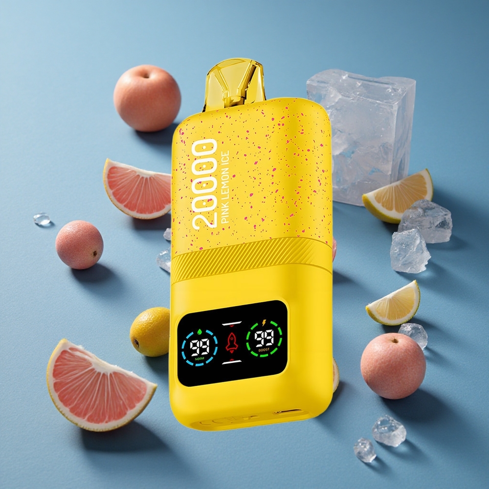 Aivono AIM MAGIC 20000 פאפים לימון ורוד קרח עם סוללת 600mAh ותצוגת LCD