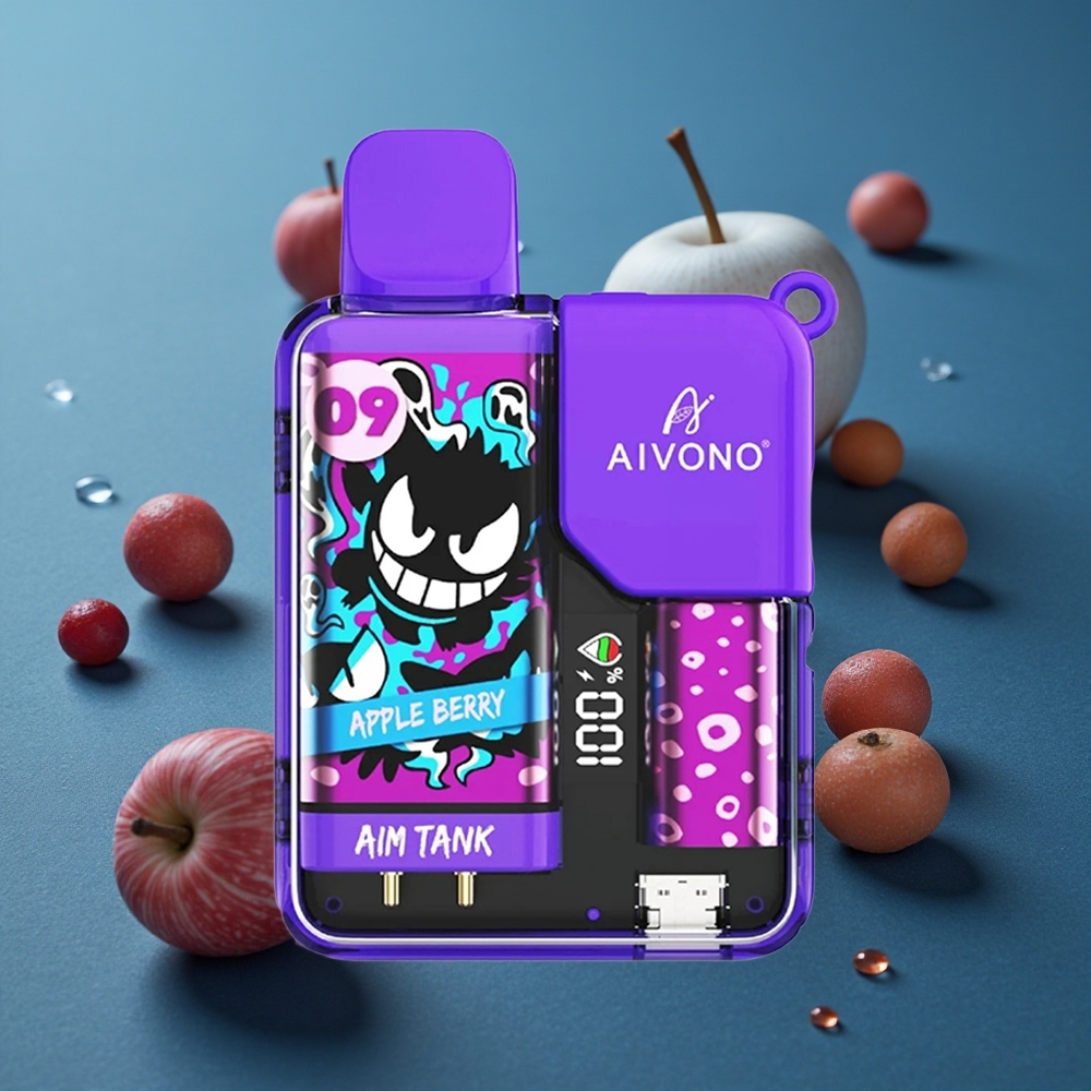 Aivono AIM MAGIC 20000 פאפים תפוח יער עם סוללה 650mAh ותצוגת LCD