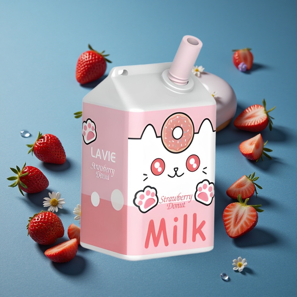 LAVIE Milk 7000 Puffs סופגניית תות 16ML 600mAh