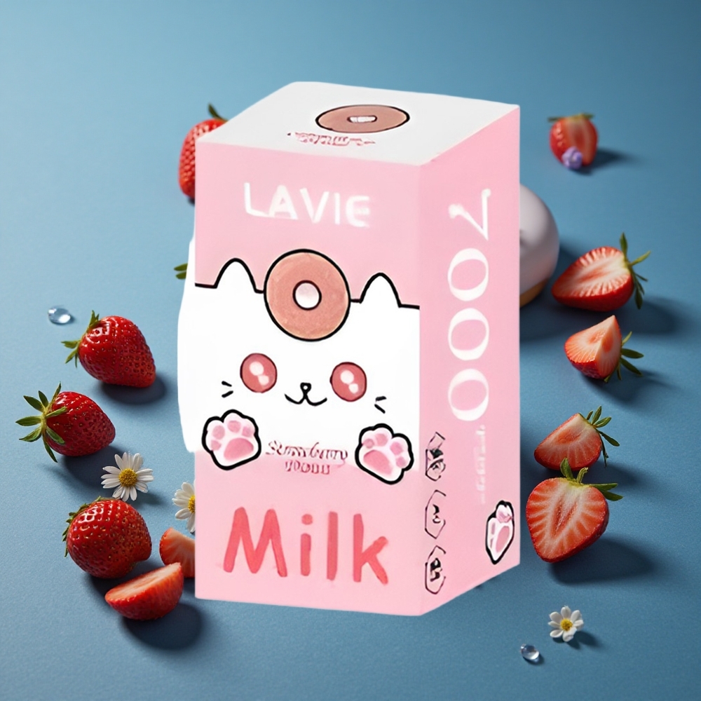 LAVIE Milk 7000 Puffs סופגניית תות 16ML 600mAh