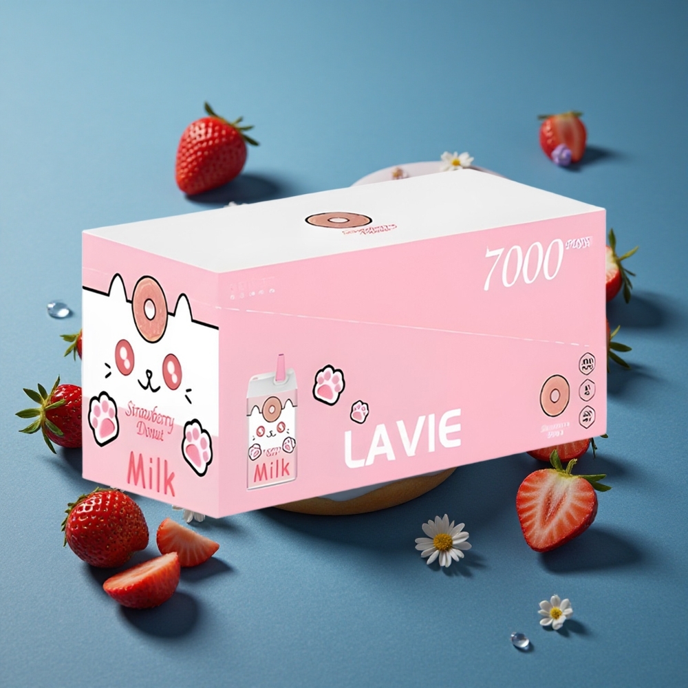LAVIE Milk 7000 Puffs סופגניית תות 16ML 600mAh