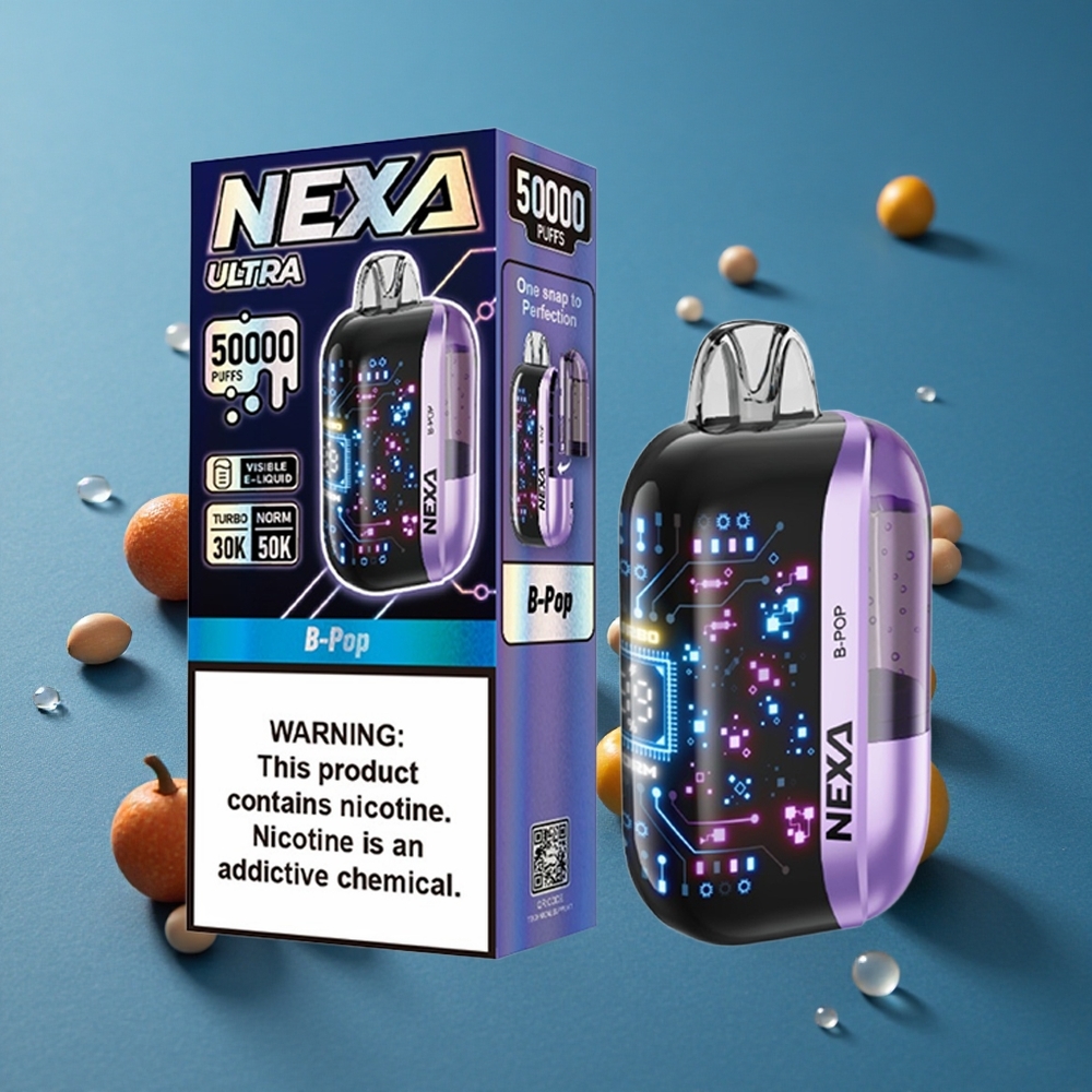 NEXA Ultra 50000 B-Pop 20 מיליליטר סוללה 800 מיליאמפר עוצמת ניקוטין 5%