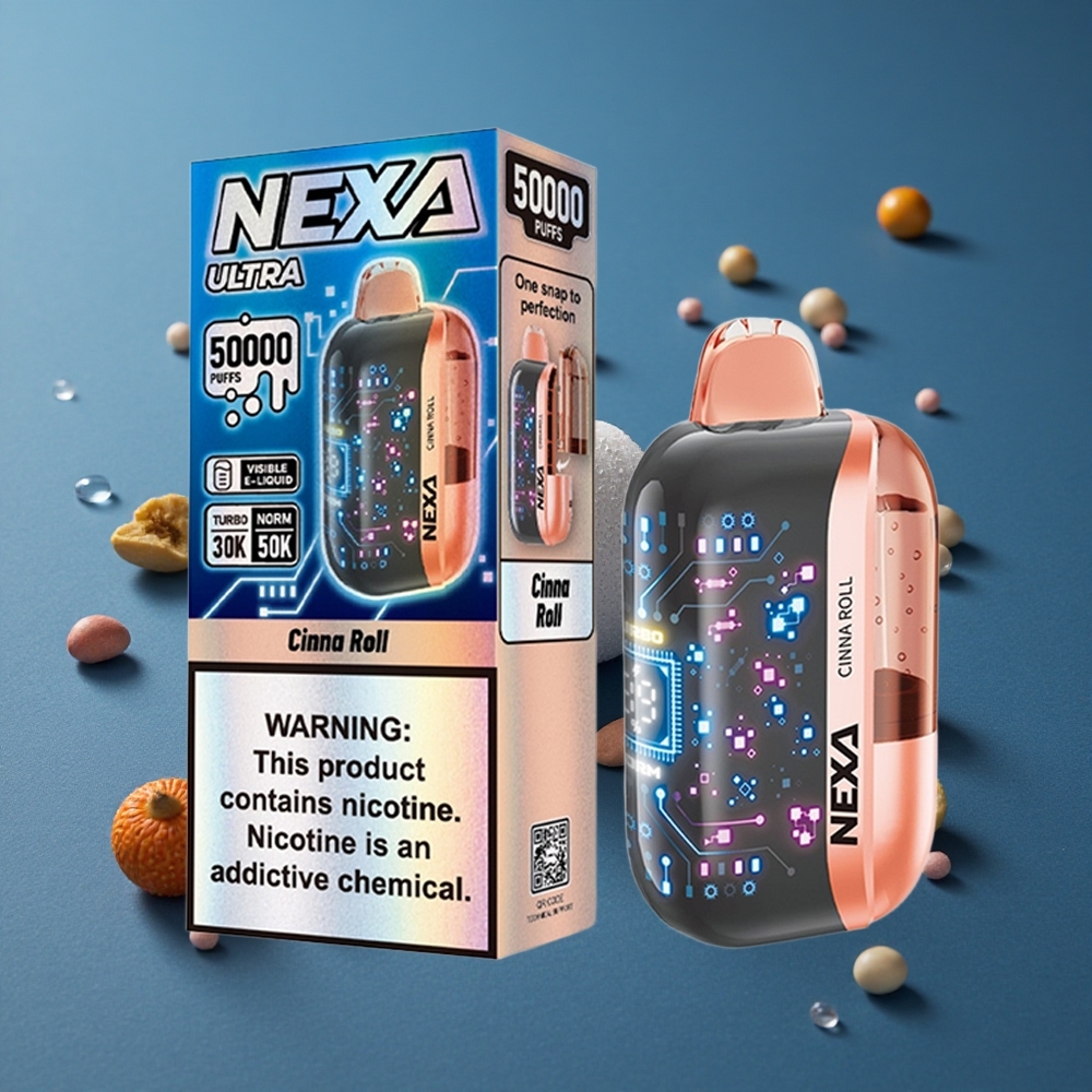 NEXA Ultra 50000 Puffs סיגריה אלקטרונית חד פעמית קינמון 20ml 800mah