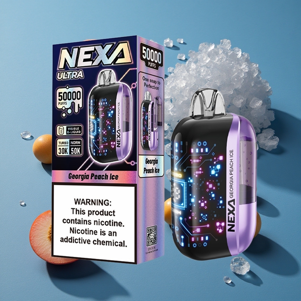 NEXA Ultra 50000 Puffs מכשיר אידוי חד פעמי אפרסק גיאורגי קרח עם 20ml קיבולת מראש ו-800mah סוללה
