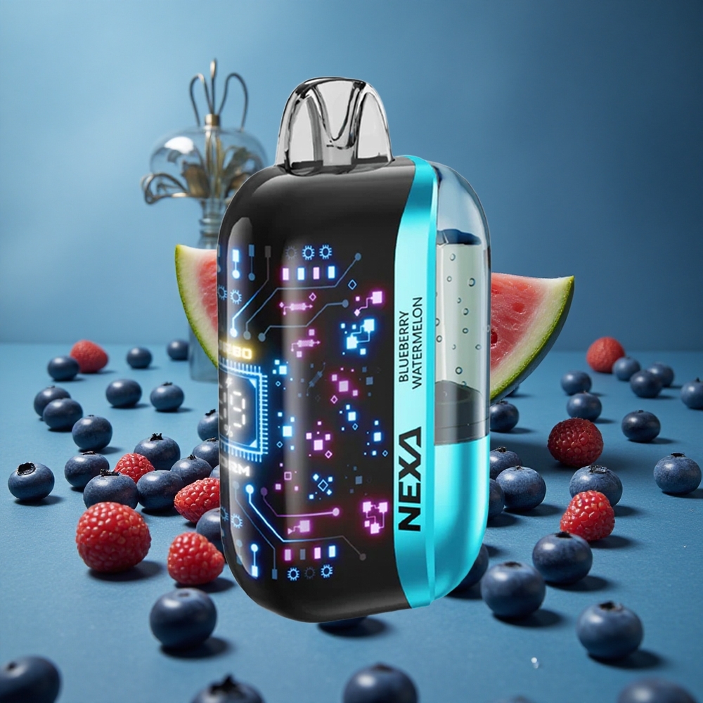 NEXA Ultra 50000 Puffs איוד דיספוזבלי אבטיח כחול עם סוללת 800mah ומסך מעוקם תלת מימד