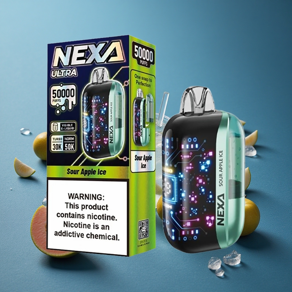 NEXA Ultra 50K 50000 משיכות תפוח חמוץ קרח 20ml טעון מראש 800mah סוללה