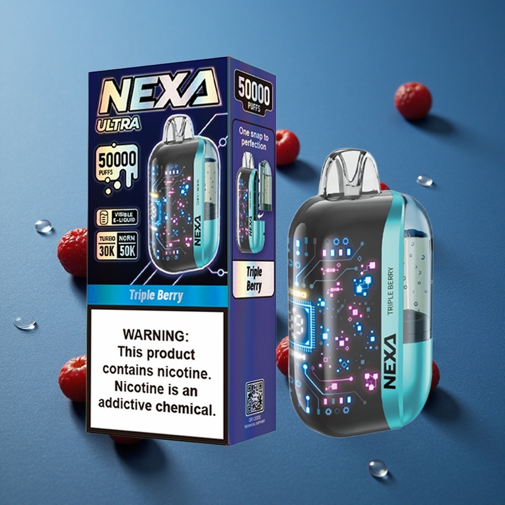 NEXA Ultra 50K סיגריה אלקטרונית חד פעמית 50000 שאיפות פירות משולשים 20ml סוללה 800mah