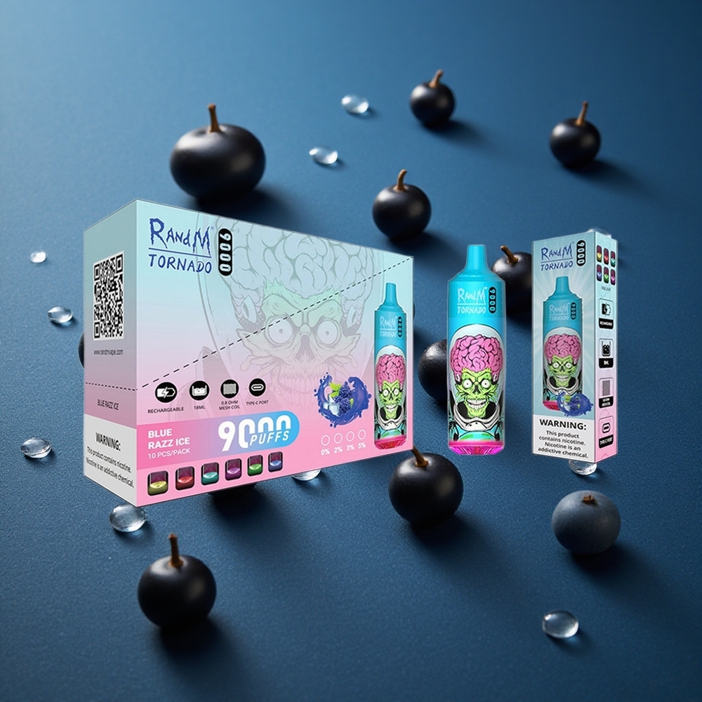 RandM Fumot Tornado 9000 Puffs 18 mL דרקון שחור קרח