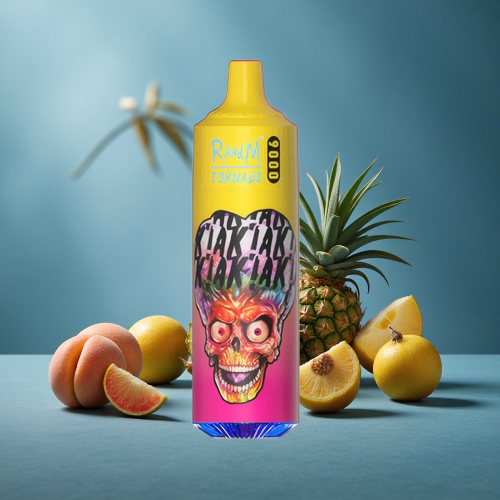 RandM Fumot Tornado 9000 Puffs אננס מנגו אפרסק סוללה נטענת 850 mAh