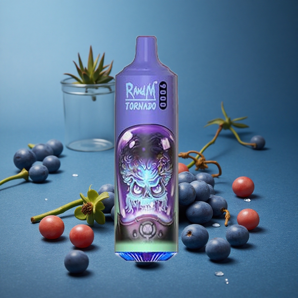 RandM Fumot Tornado 9000 Puffs אלגראפה (Aloe Grape) 18 מ"ל סוללה נטענת 850 mAh