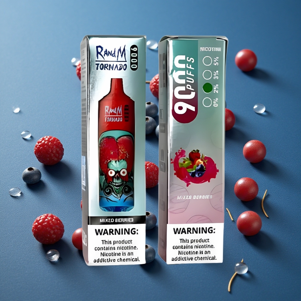 RandM Fumot Tornado 9000 Puffs ענבים מעורבים ותצוגת RGB חלקה