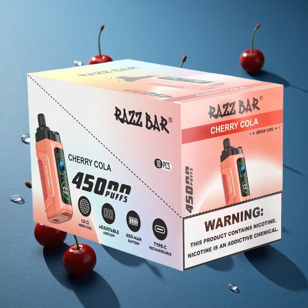Razz Bar 45000 פופס אידוי חד פעמי דובדבן קולה סליל מש 1.0 אוהם