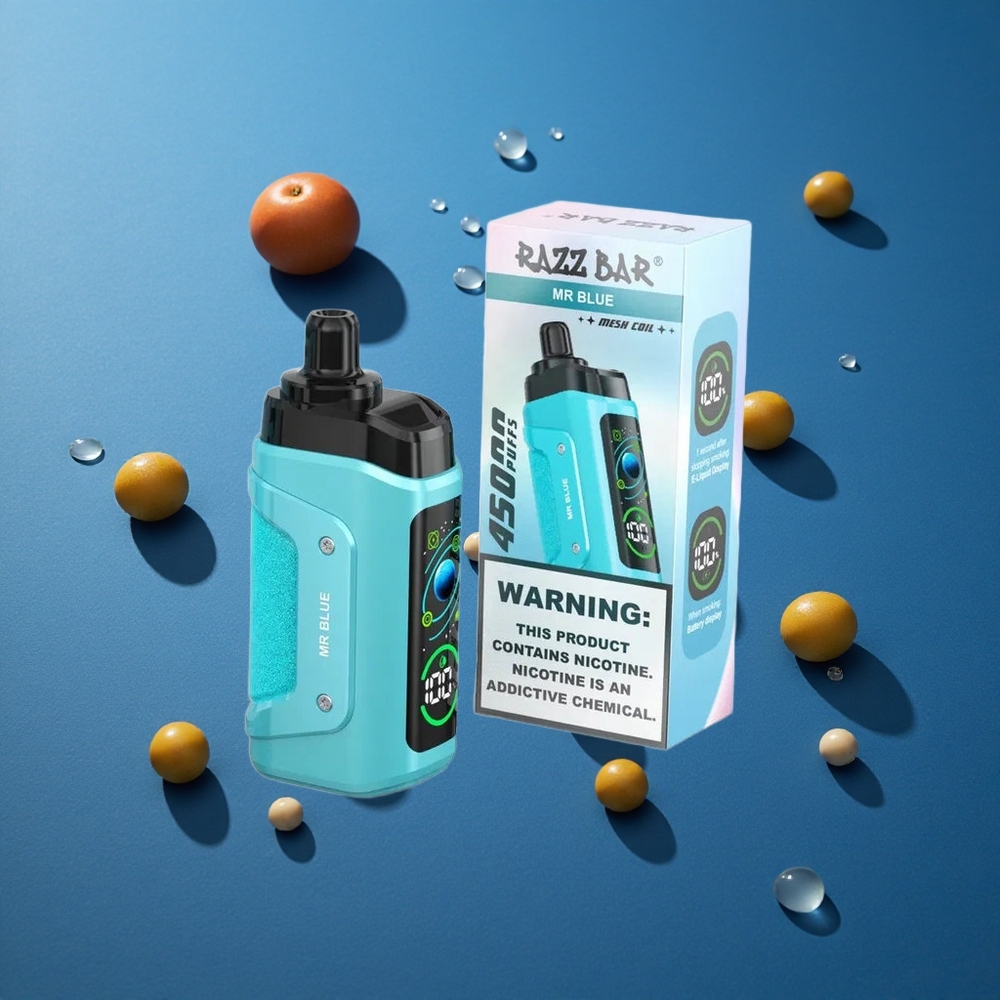 Razz Bar 45000 Puffs סיגריה חד פעמית אדוני כחול עם סליל מש 1.0 אוהם