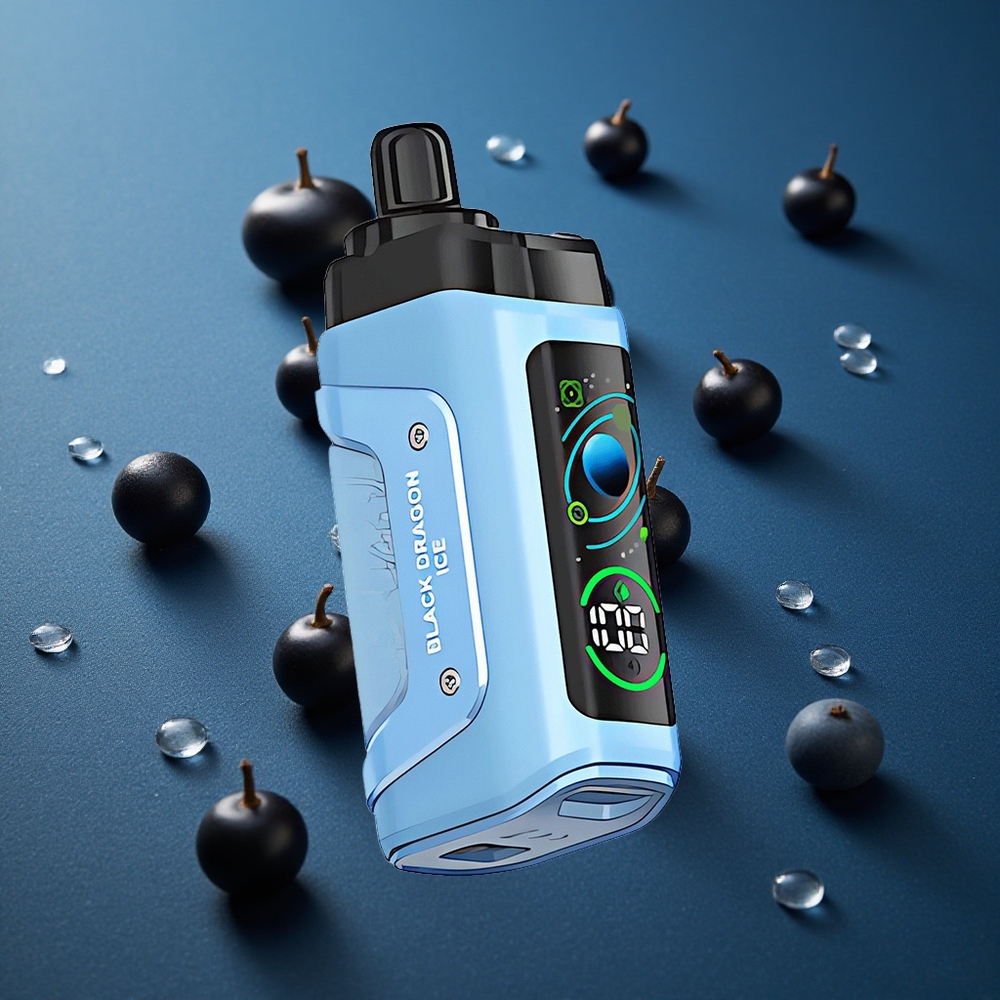 Razz Bar 45000 Puffs Vape חד פעמי דרקון שחור קרח עם סוללה 650 מא"ח וסליל 1.0 אוהם