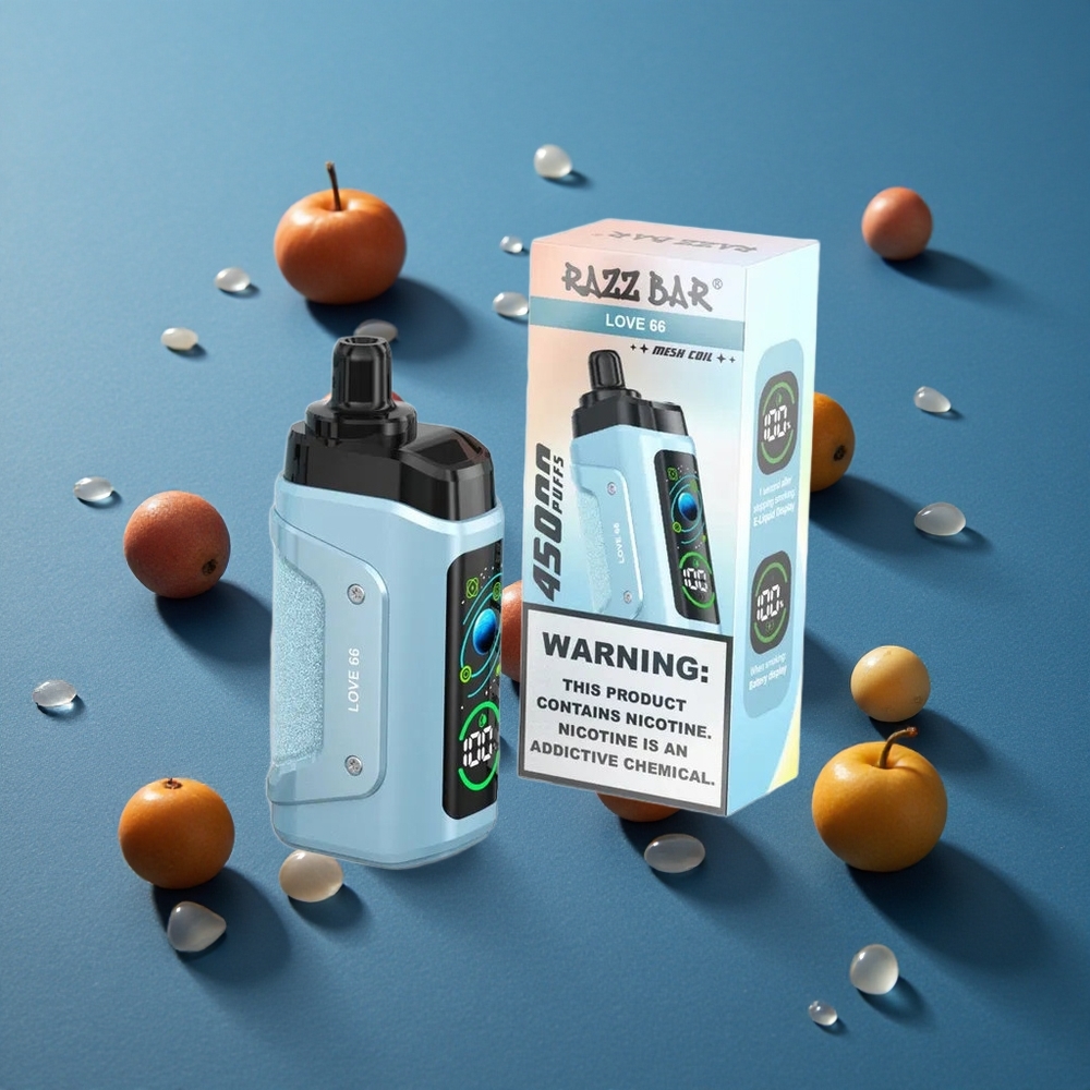 Razz Bar 45000 Puffs Vape חד פעמי אהבה 66 עם סליל משובצת 1.0 אוהם וסוללה 650 מיליאמפר