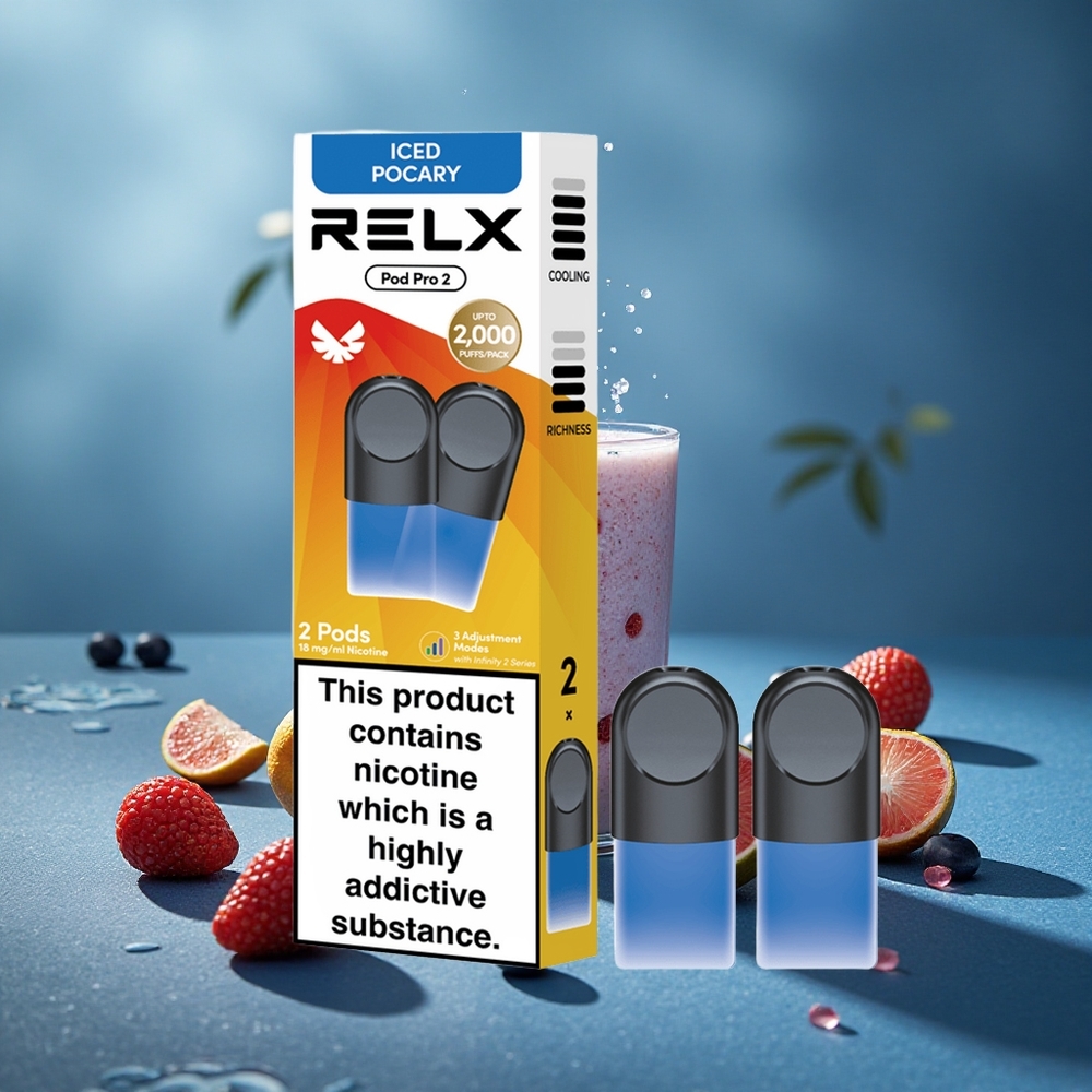 RELX Pod Pro 2 משקה-קרח פוקרי 1.9מ"ל 600 שאיפות 1.8% ניקוטין