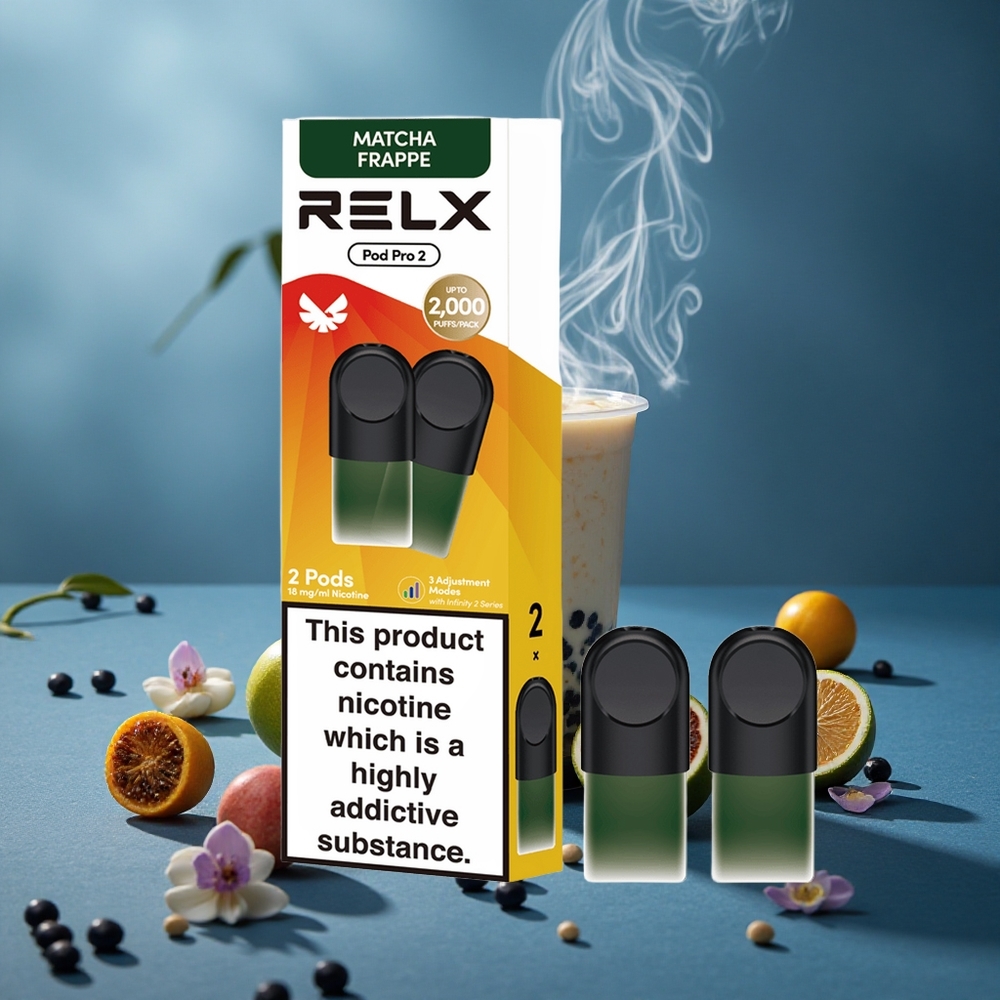 RELX Pod Pro 2 פוד תה-מאצ'ה פראפה 1.9ml 600 Puffs 1.8% ניקוטין