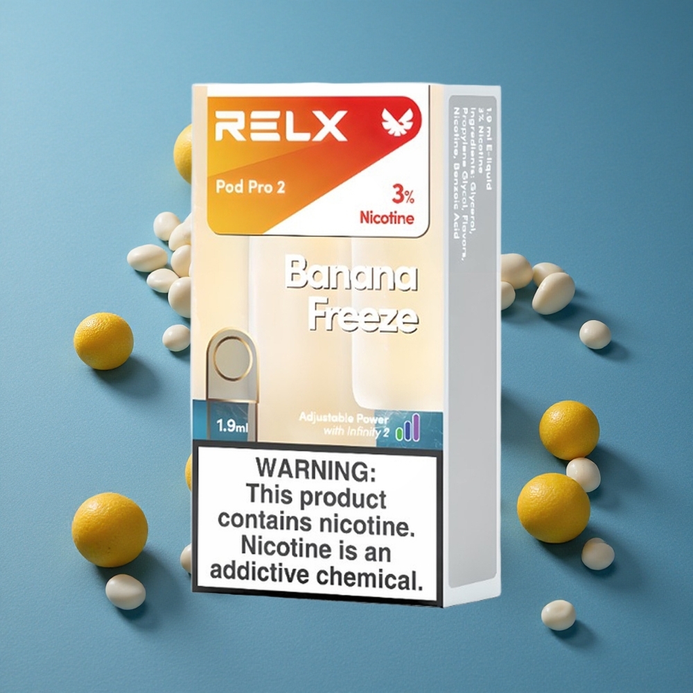 RELX Pod Pro 2 בננה קפואה 3% ניקוטין 1.9מ"ל 600 שאיפות
