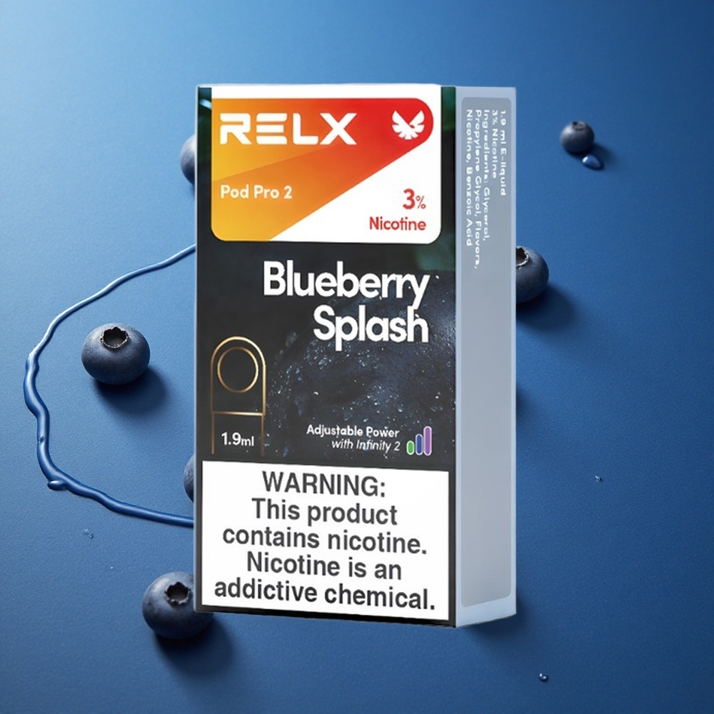 RELX Pod Pro 2 פִּיסַת אַשְׁכּוֹלִית כָּחֹל 3% ניקוטין 600 שאיפות 1.9מ"ל