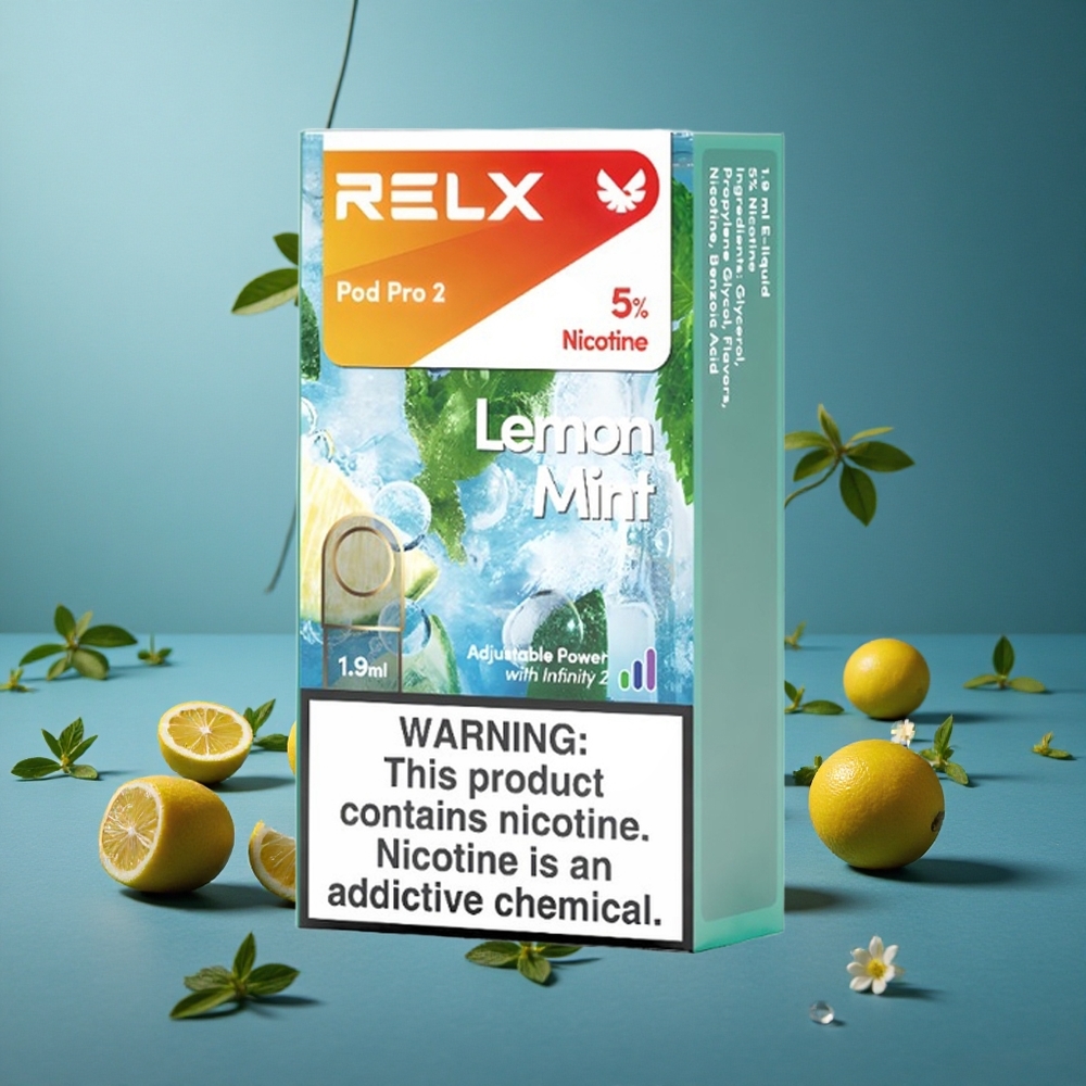 RELX Pod Pro 2 לימון נענע עם 5% ניקוטין ו-600 שאיפות