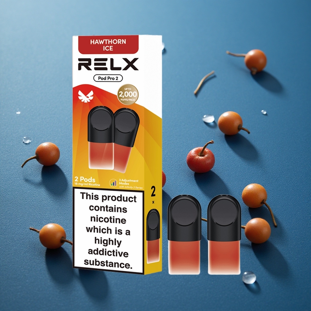 RELX Pod Pro 2 קרח הוקסthorn מכיל ניקוטין 1.8% 600 שאיפות